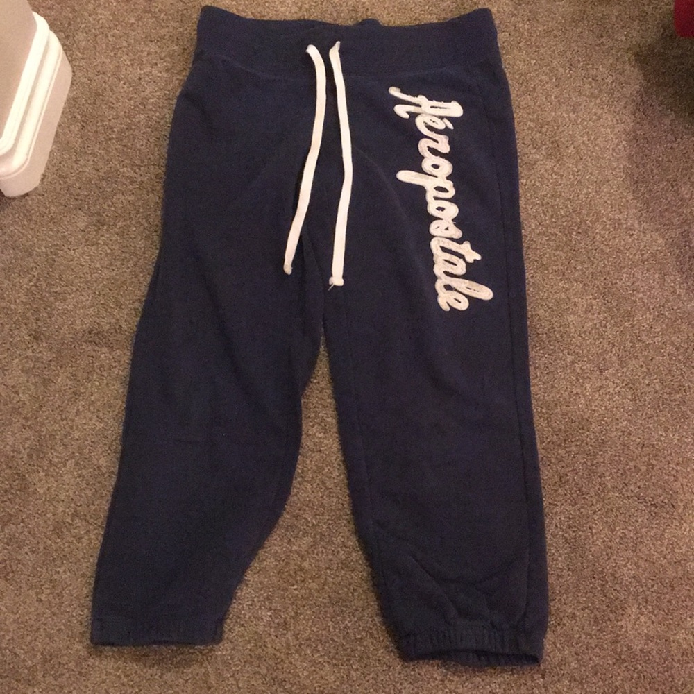 Navy cropped sweatpants